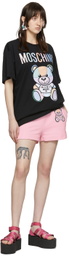 Moschino Pink Logo Platform Sandals