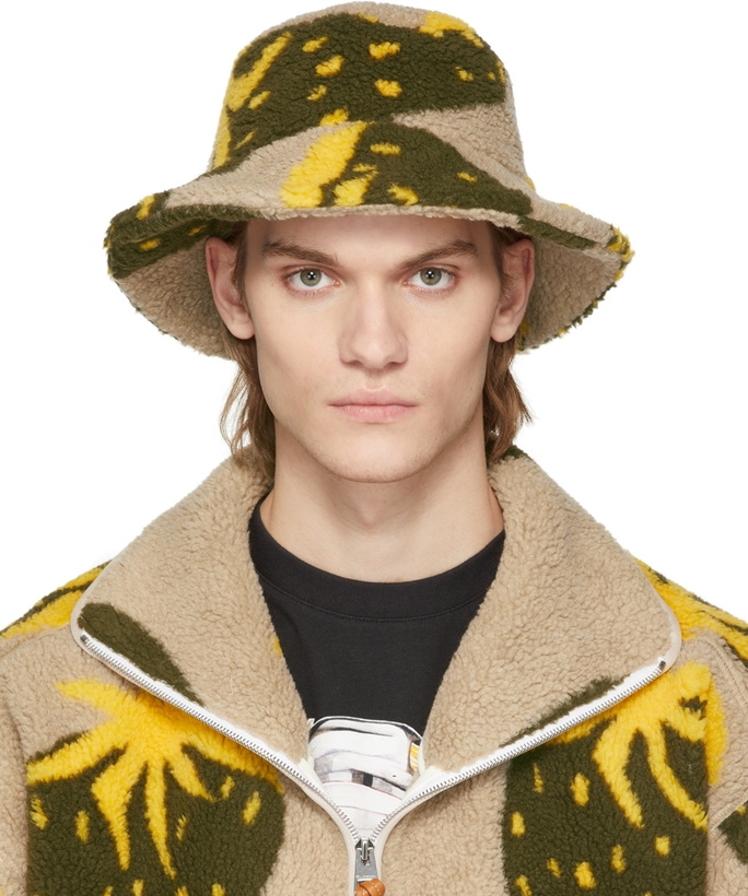 Photo: JW Anderson Beige & Green Sherpa Asymmetric Bucket Hat