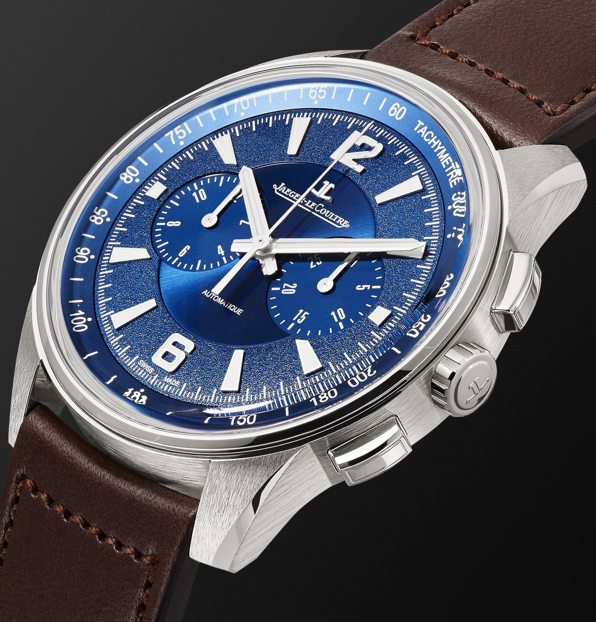 JAEGER-LECOULTRE - Polaris Automatic Chronograph 42mm Stainless Steel and Leather Watch, Ref. No. 9028480 - Blue
