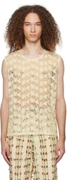 HARAGO Off-White Semi-Sheer Tank Top