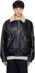 Nanushka Black Lude Faux-Leather Jacket