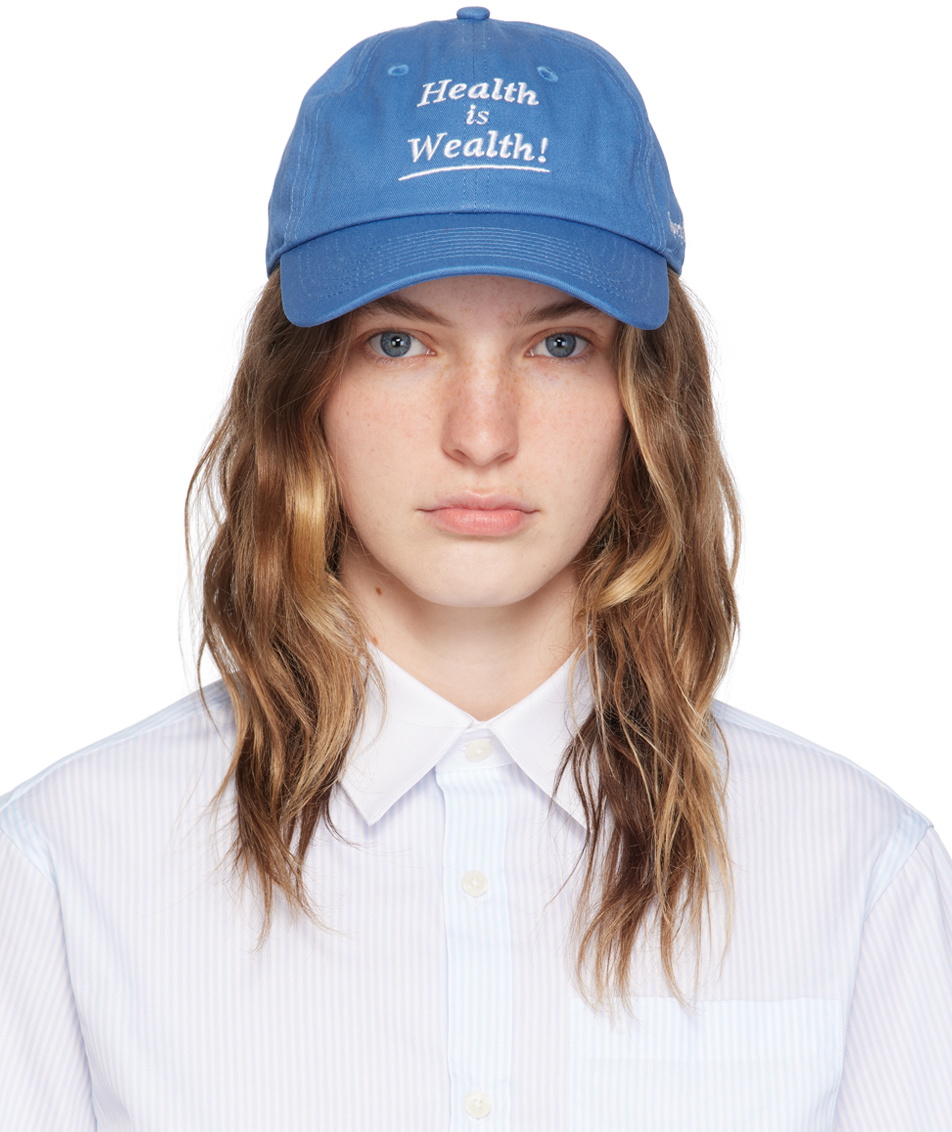 Sporty & Rich Blue 'Health is Wealth' Cap