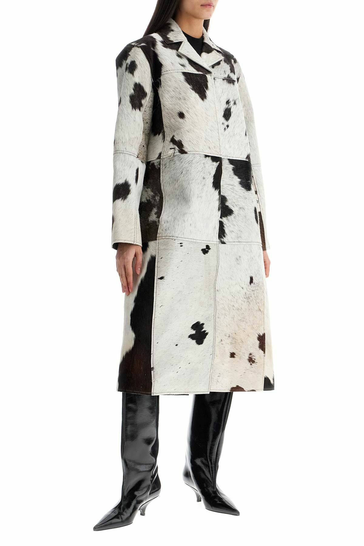 SAKS POTTS long gio coat in pony hair Brown