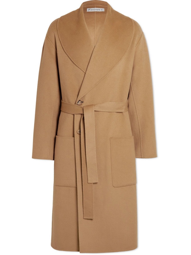 Photo: JW Anderson - Shawl-Collar Double-Breasted Wool Coat - Brown