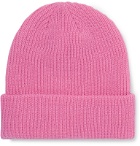 Stüssy - Logo-Embroidered Ribbed-Knit Beanie - Pink