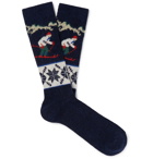 Anonymous Ism - Intarsia Stretch-Knit Socks - Blue