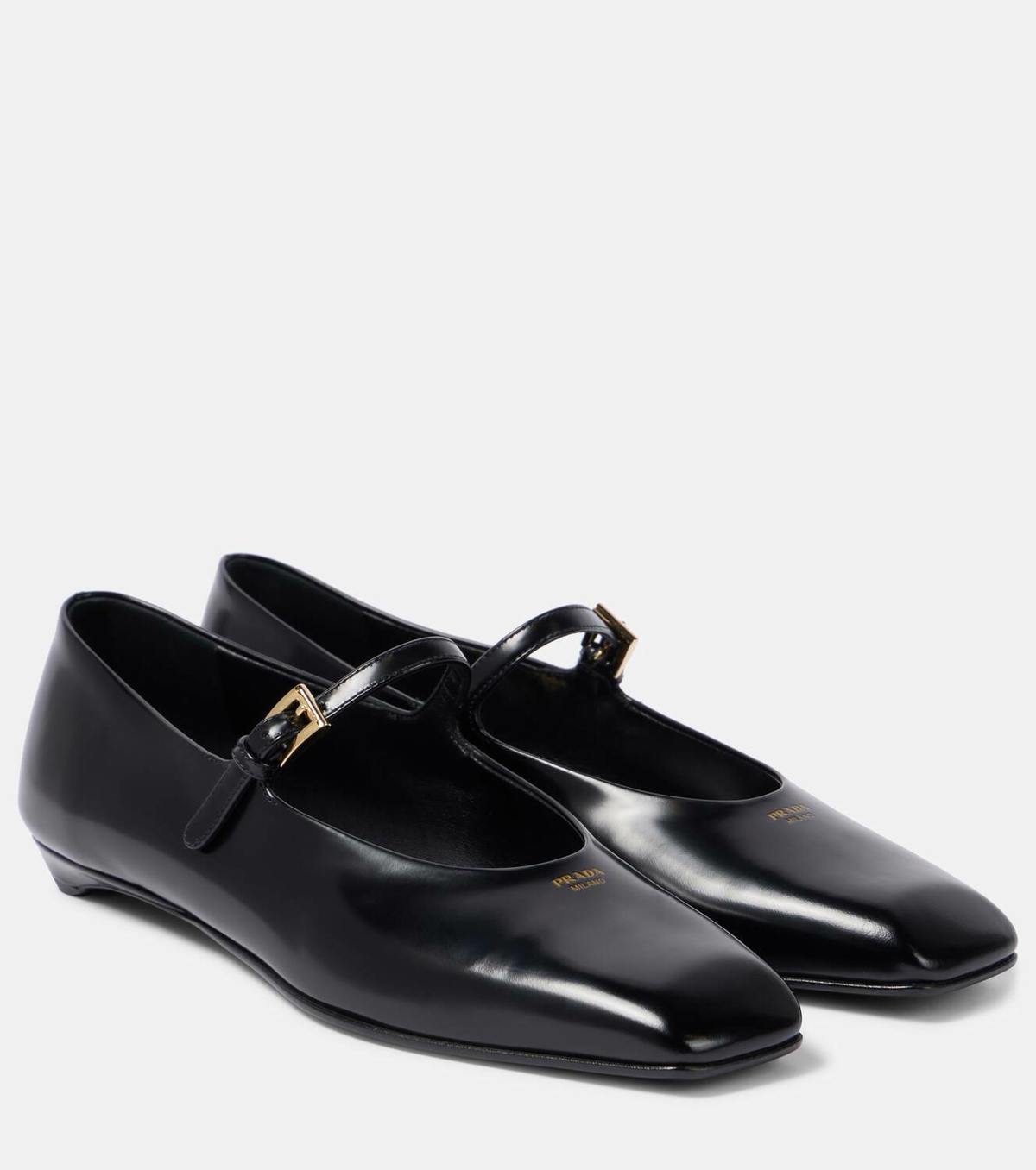 Prada Brushed leather Mary Jane flats Prada
