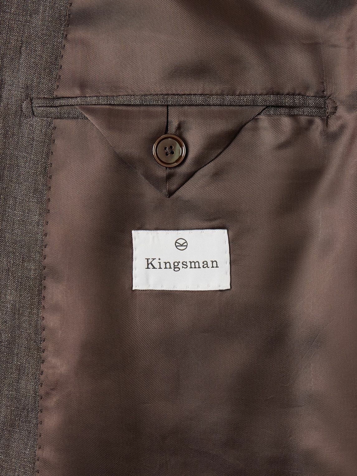 Kingsman - Double-Breasted Linen Suit Jacket - Brown