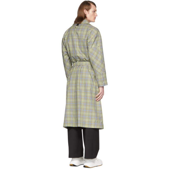 Tibi SSENSE Exclusive Green and Beige Recycled Trench Coat