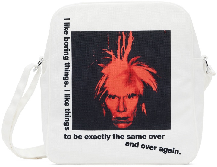 Photo: Comme des Garçons Shirt White Andy Warhol Print Messenger Bag