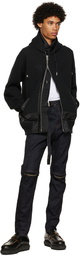 sacai Black Cotton Zip-Up Jacket