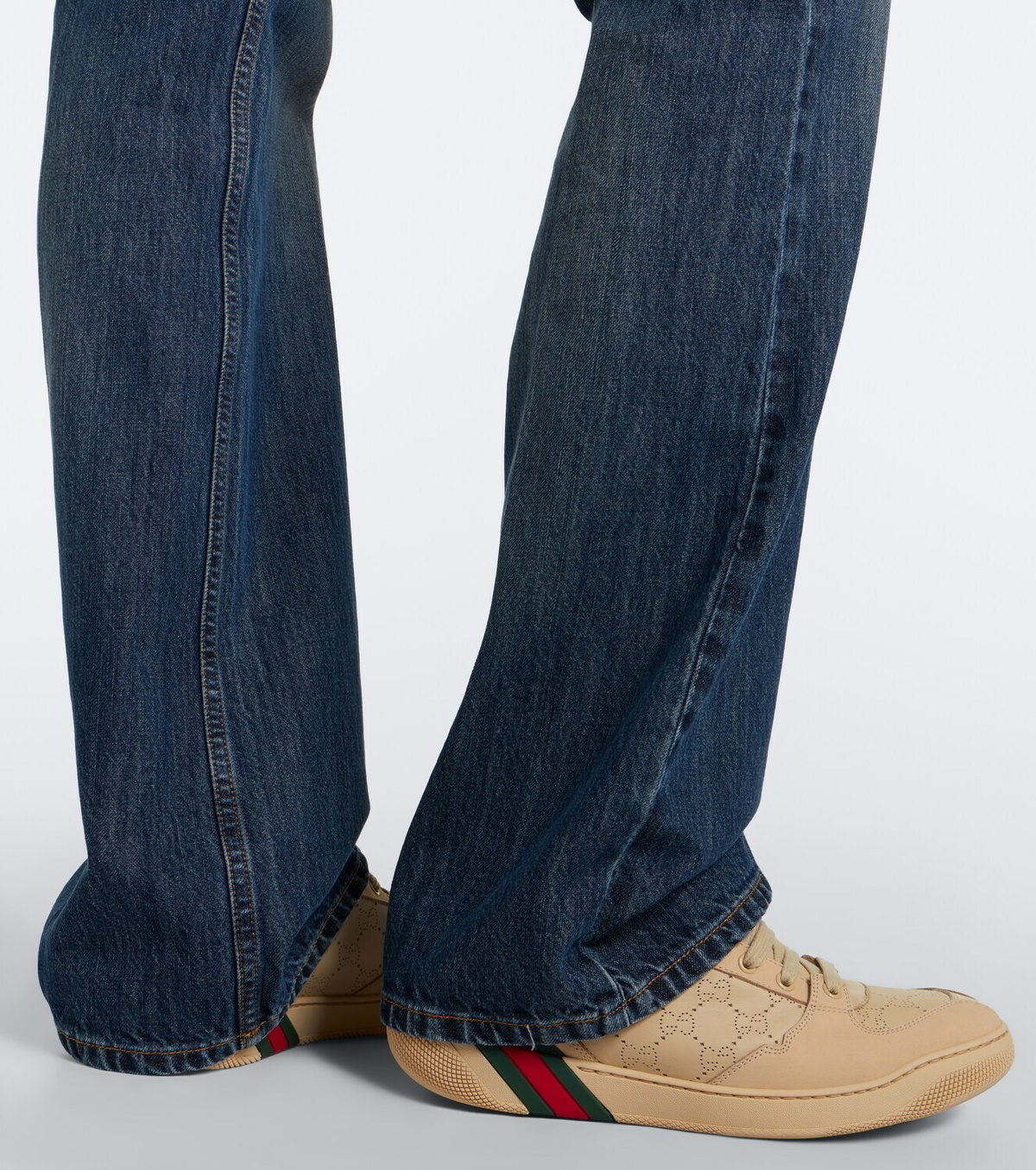 Gucci Screener GG Web Stripe leather sneakers