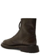 Legres Grained Leather Ankle Boots Brown