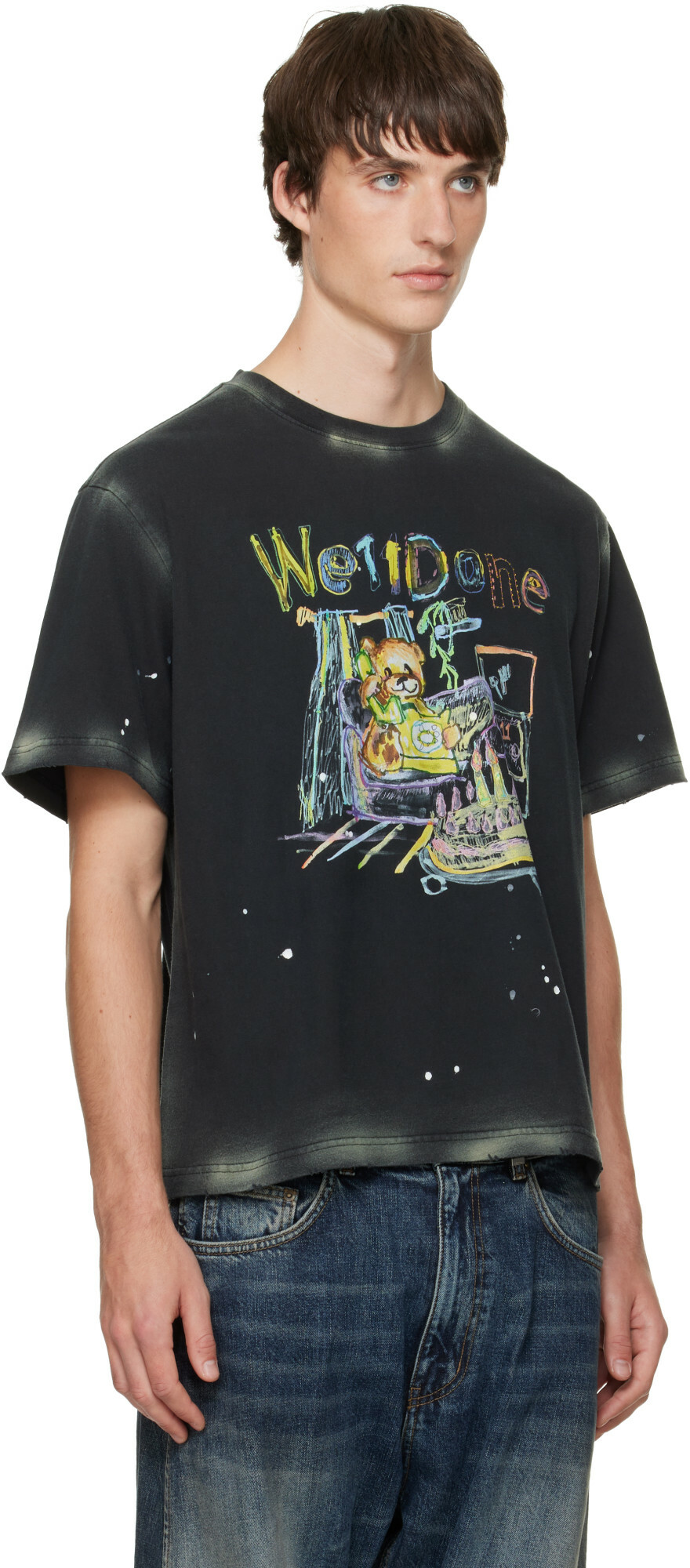 We11done Gray Anniversary Teddy T-shirt