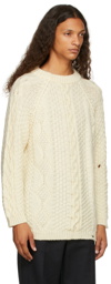 Maison Margiela Off-White Reverse Cable Knit Sweater