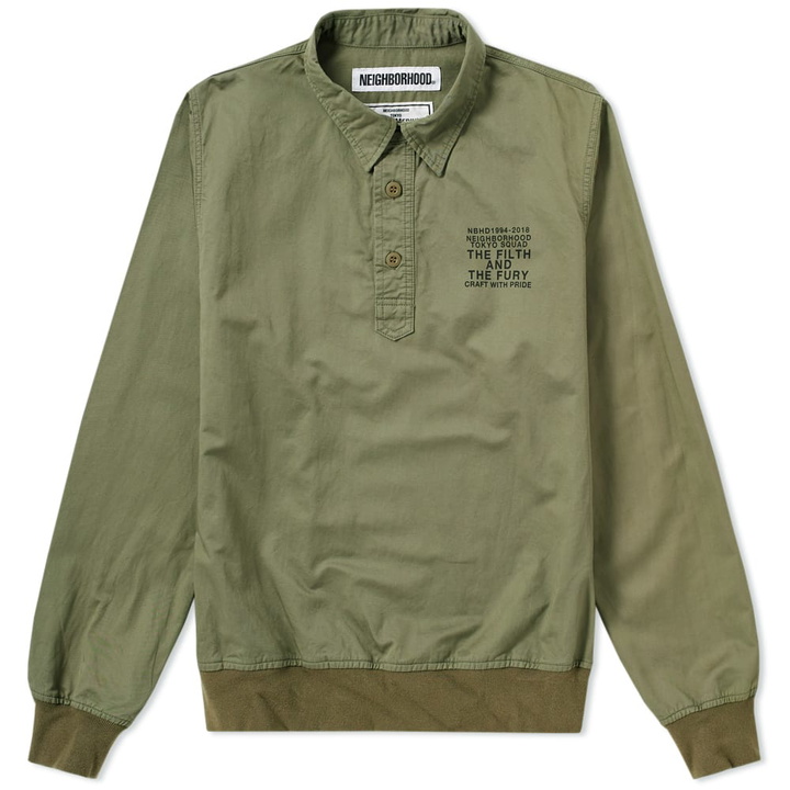 Photo: Neighborhood Pullover Slub Shirt Green