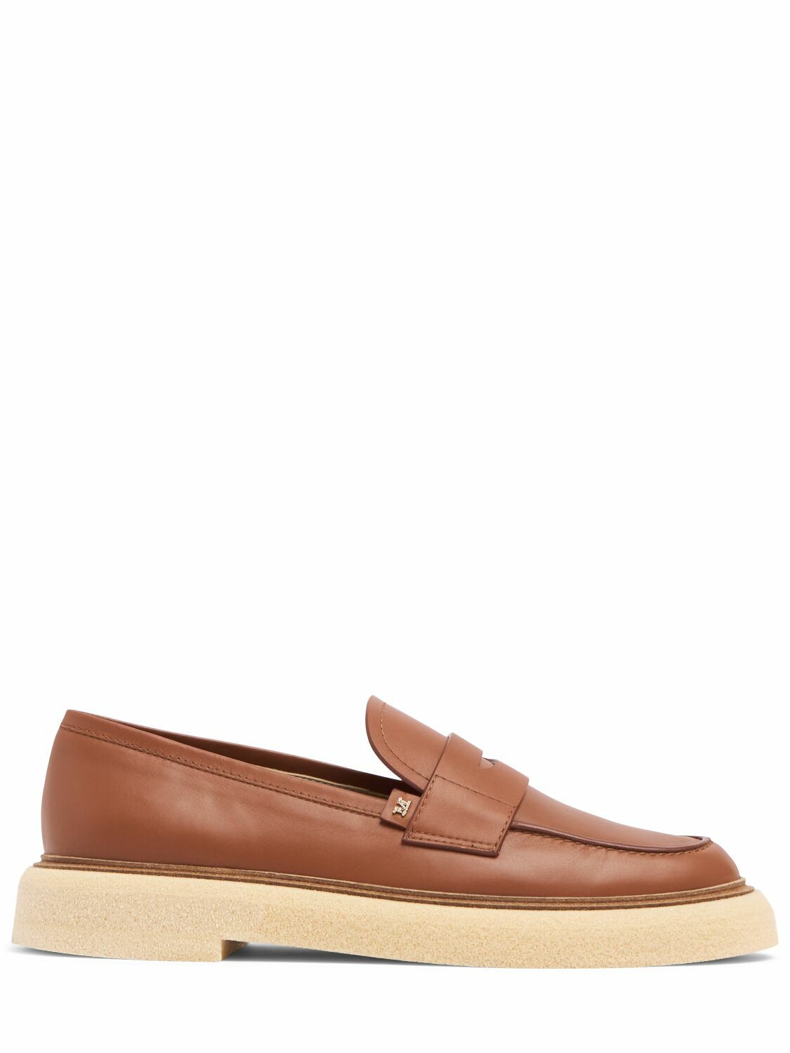 MAX MARA 30mm Rough Leather Loafers Max Mara