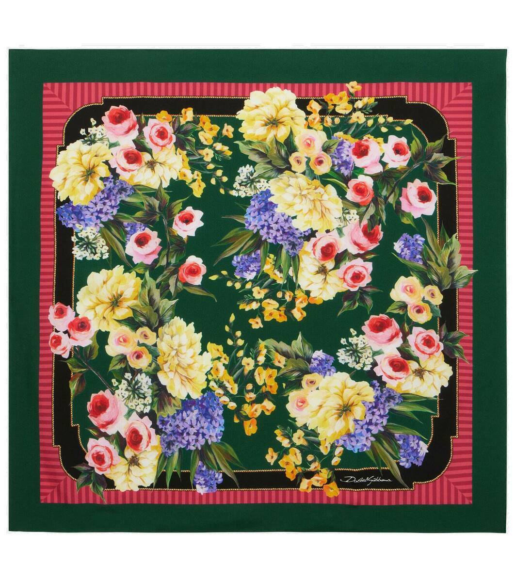 Dolce&Gabbana Garden-print silk twill scarf Dolce Gabbana