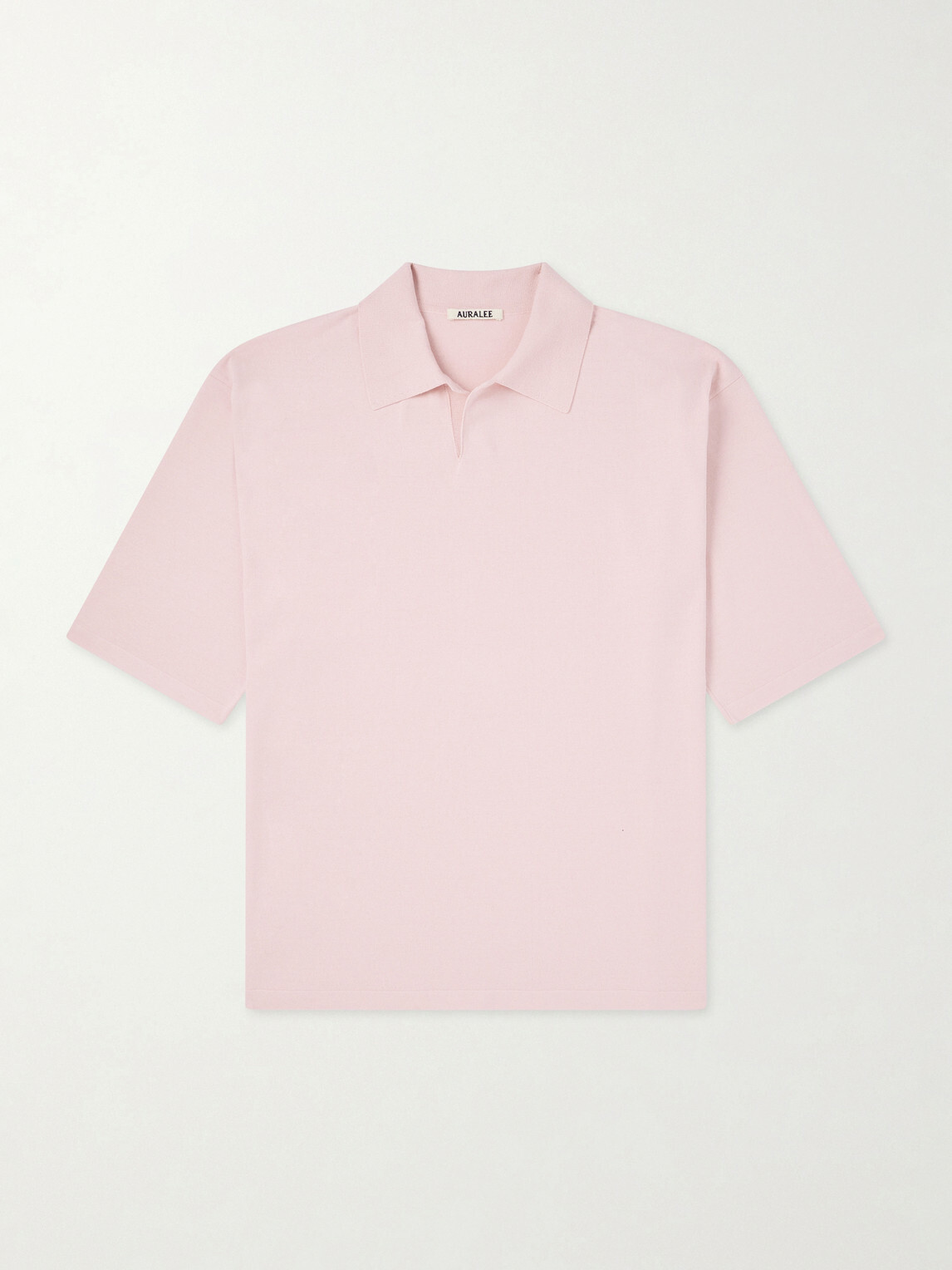 Auralee - Knitted Silk Polo Shirt - Pink