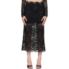 Rabanne Black Lace Midi Skirt