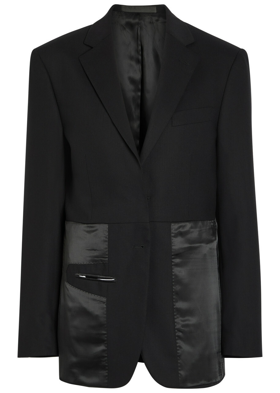 Bettter Inside Out Paneled Wool Blazer Black