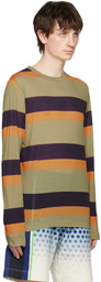 Dries Van Noten Beige Striped Long Sleeve T-Shirt