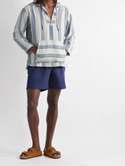 OUTERKNOWN - Baja Striped Organic Cotton-Twill Hooded Sweater - Blue