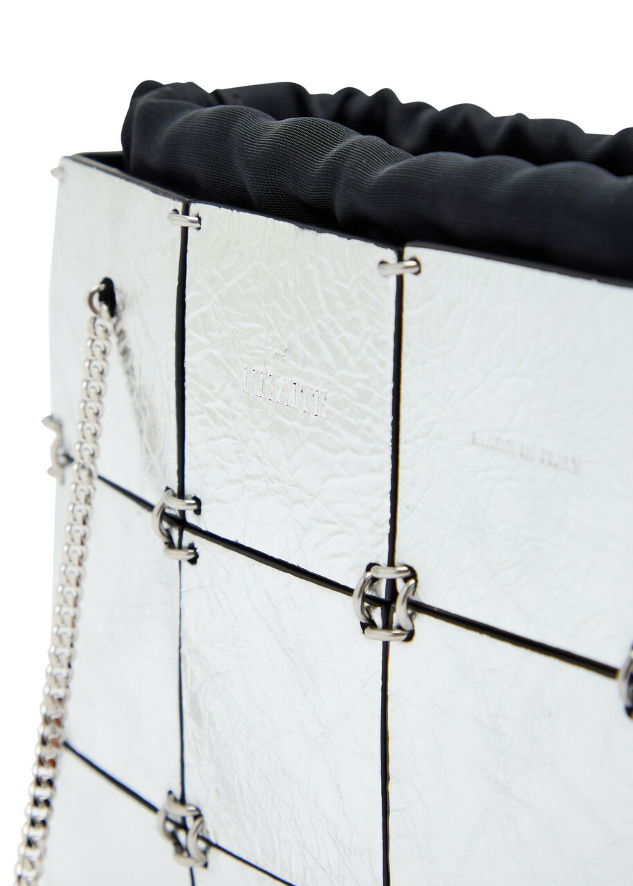 Khaite Emma Mini Panelled Metallic Leather Tote bag - Silver - One Size