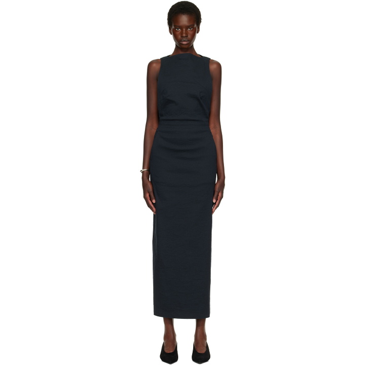 Photo: ISSEY MIYAKE Navy Allow Maxi Dress