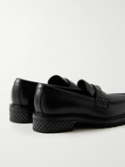 Off-White - Military Logo-Debossed Leather Penny Loafers - Black