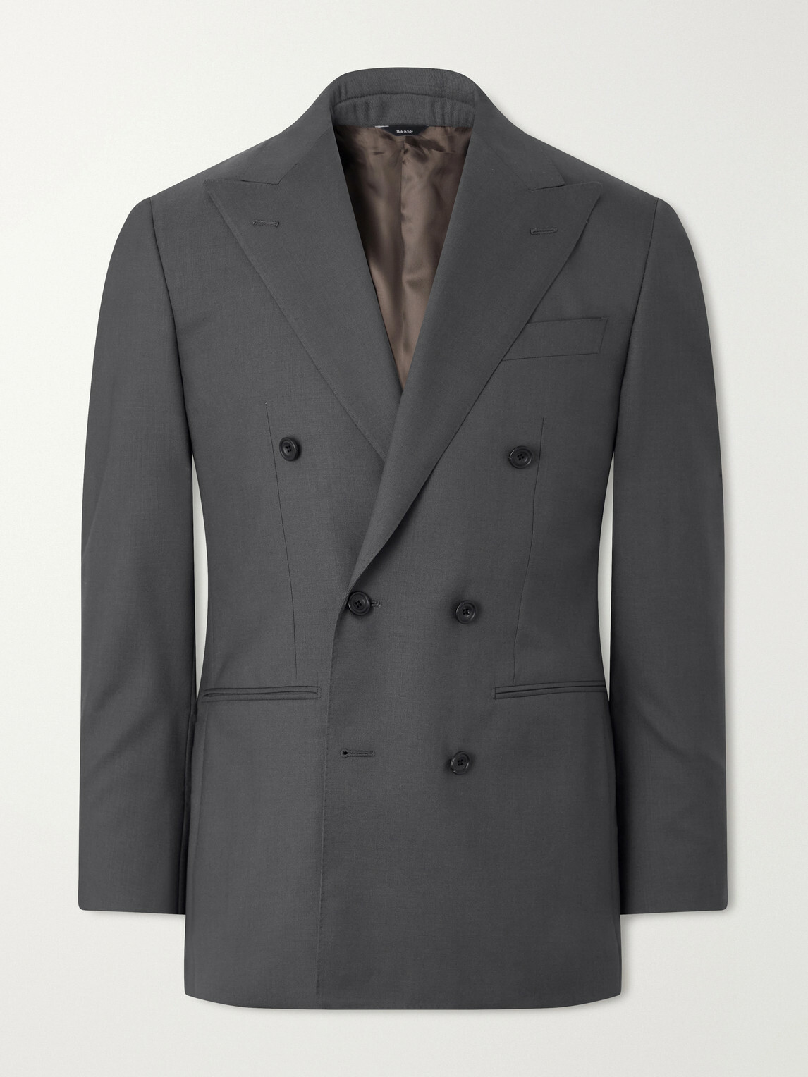 Thom Sweeney - Double-Breasted Wool-Twill Suit Jacket - Gray