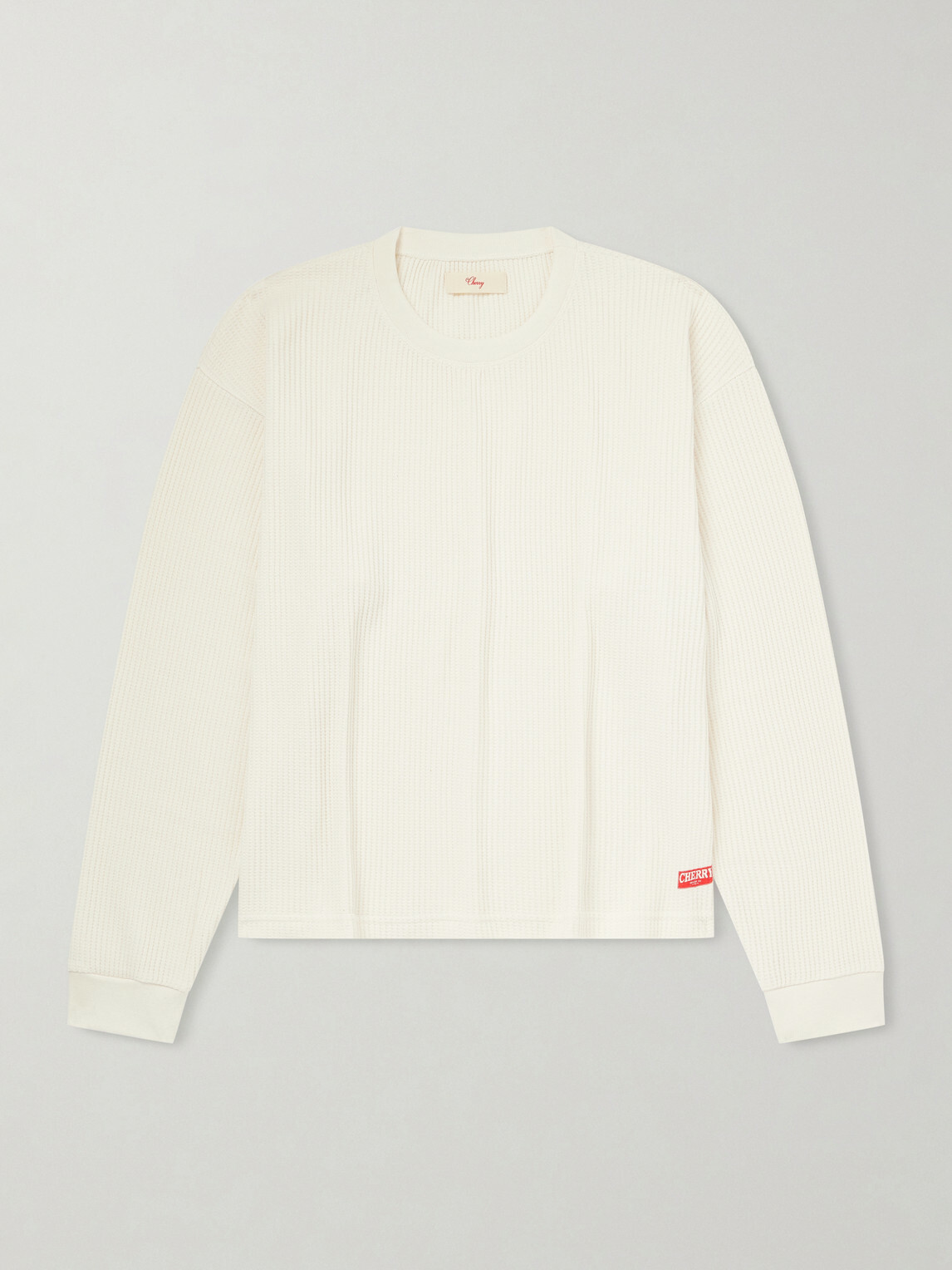 Cherry Los Angeles - Logo-Print Cotton Waffle-Jersey T-Shirt - Neutrals