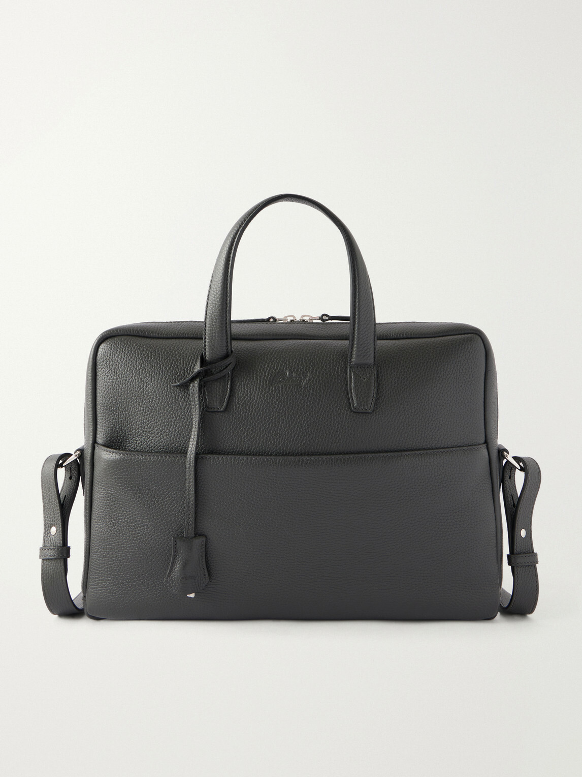 Brioni - Full-Grain Leather Briefcase - Gray