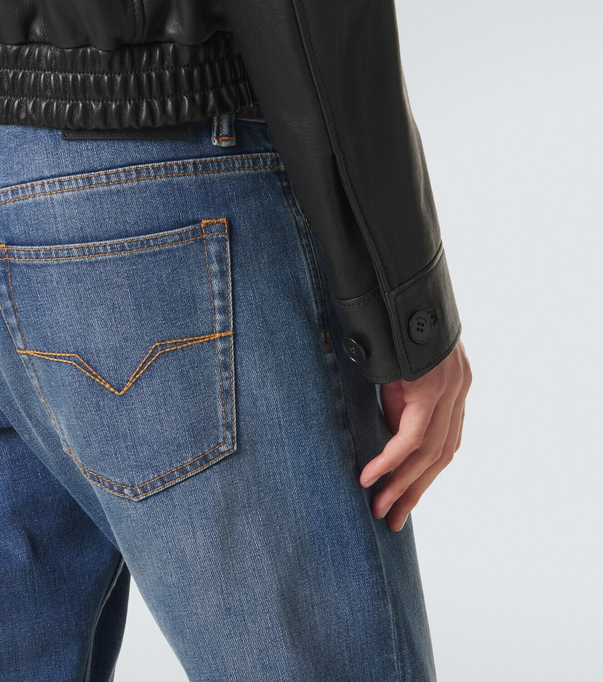 Versace Leather blouson jacket
