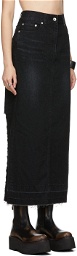 Sacai Black Paneled Denim Skirt