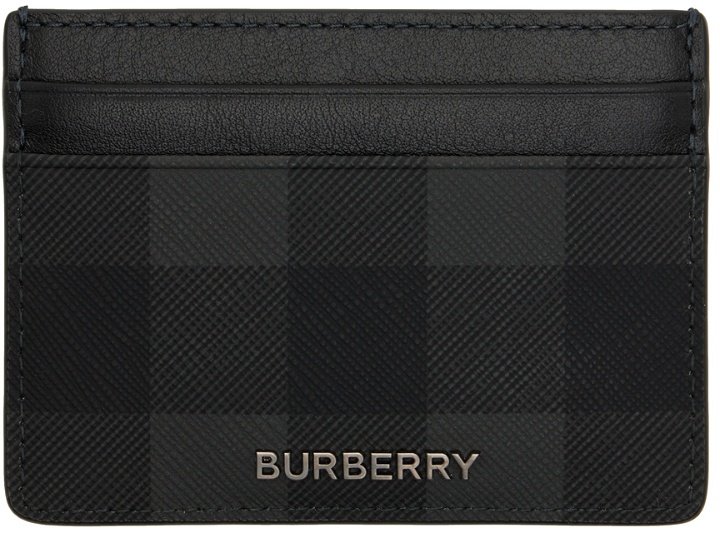 Photo: Burberry Black & Gray Check Card Holder