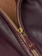 CELINE - Padded Leather Jacket - Burgundy