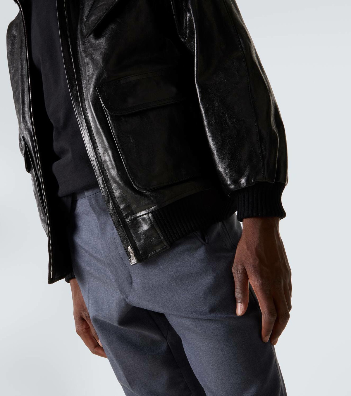 Auralee Leather bomber jacket