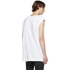 Off-White White and Silver Unfinished Tank Top