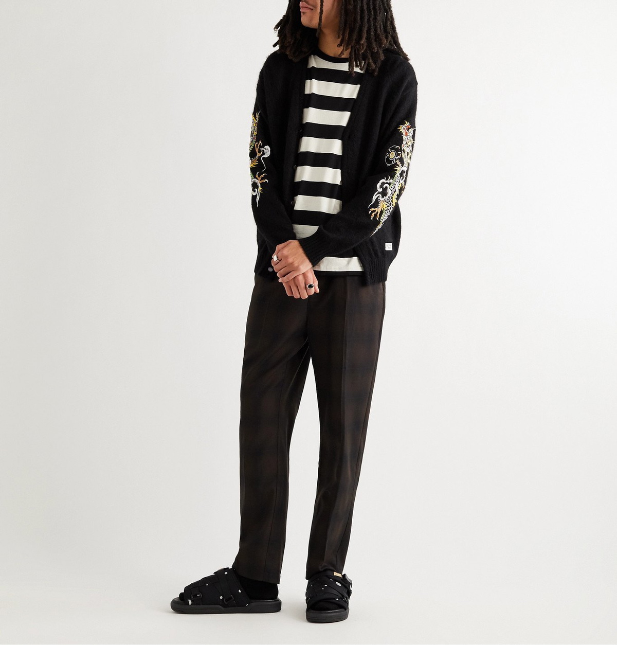 Wacko Maria - Tim Lehi Embroidered Knitted Cardigan - Black Wacko