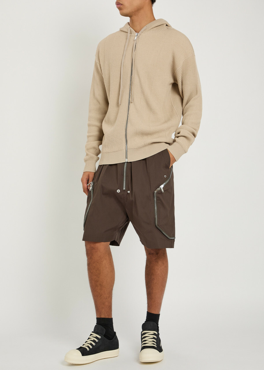 Rick Owens Hooded Wool Jumper Sand