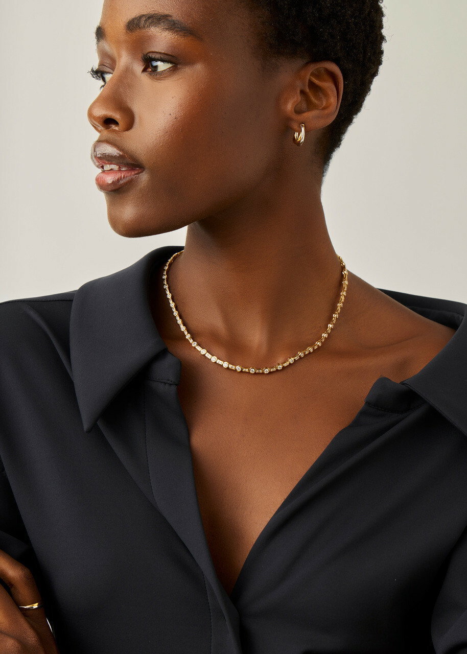 Missoma X Lucy Williams 18ct Gold Plated Tennis Necklace - One Size