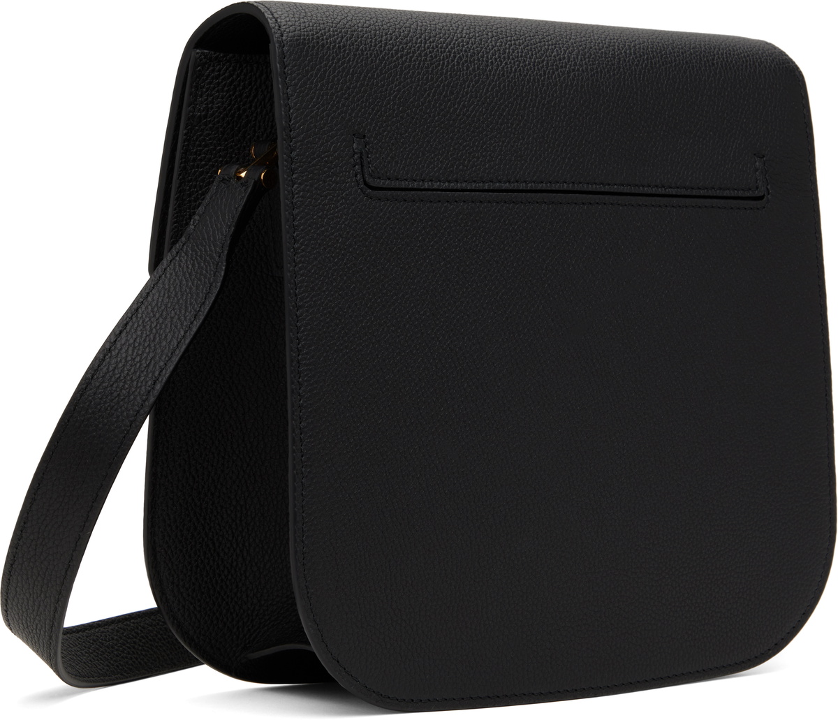 TOM FORD Black Grain Leather Tara Medium Crossbody Bag