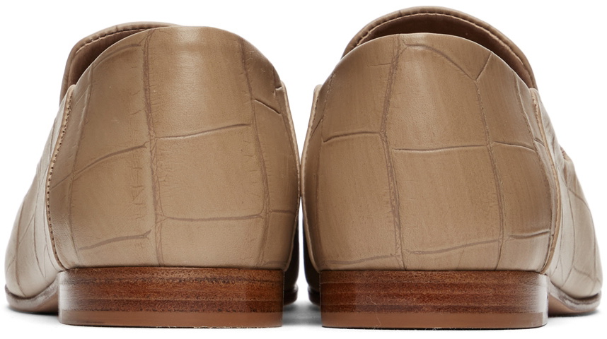 Lize Leather Loafers in Beige - Max Mara