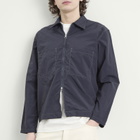Universal Works Men's Seo Nylon Zip Too Shirt Jacket in Navy