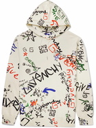 Givenchy - Graffiti-Print Cotton-Blend Jersey Hoodie - Neutrals