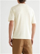 Drake's - Linen and Silk-Blend T-Shirt - Neutrals