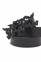 Diesel 3.5cm pull-up leather belt with graffiti buckle - Belts - Unisex - Black