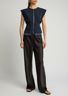 High Begin Crepe top Navy