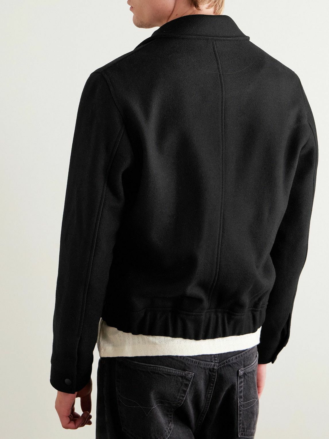 Oliver Spencer - Arlington Wool-Blend Felt Bomber Jacket - Black